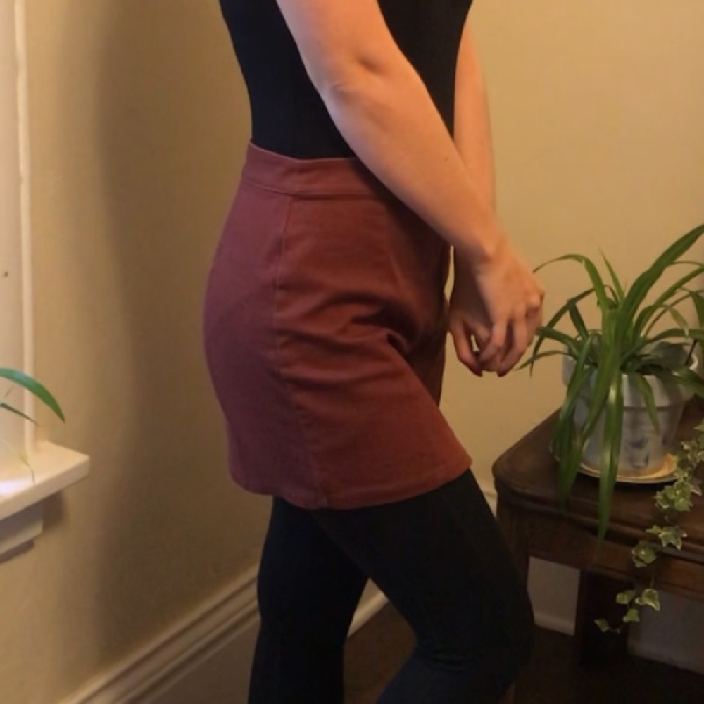 Rust red mini skirt
